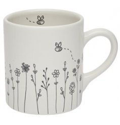  A charming and sweetly themed Ceramic Mug with a white base tone 