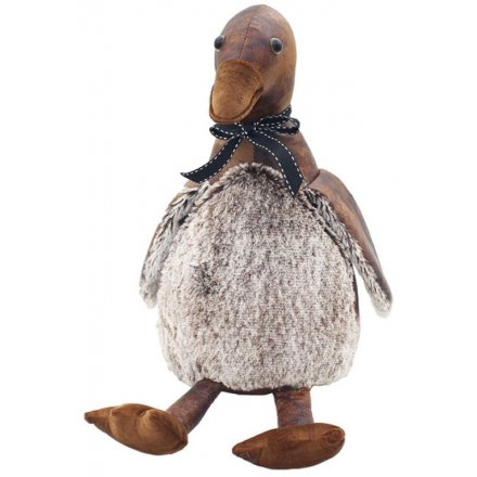 Faux Leather Duck Doorstop