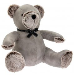 A charming little Teddy inspired doorstop in a soft grey tone with added faux fur trimmings to finish 