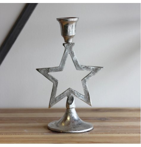 A Stunning Metal Candle Stand in a Star Design