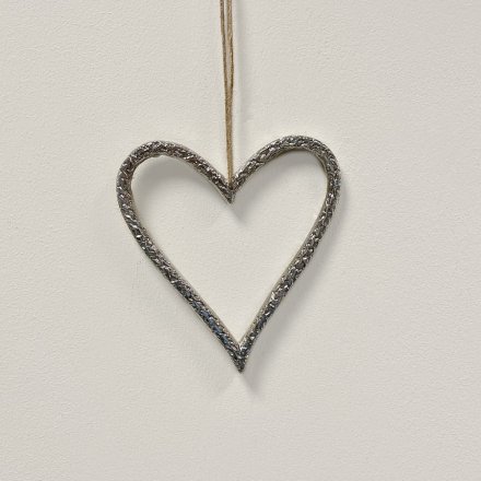 Heart Hanger, Silver 15cm