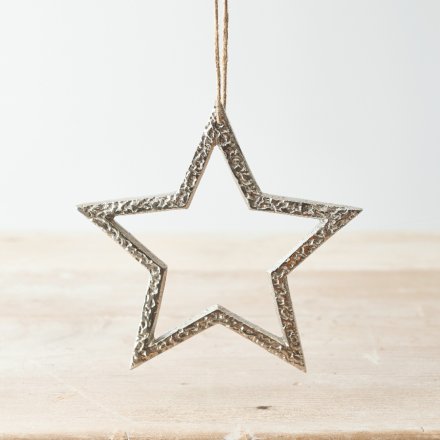 Silver Star Hanger, 15cm