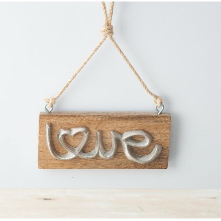 Hanging Love Plaque, 18cm 
