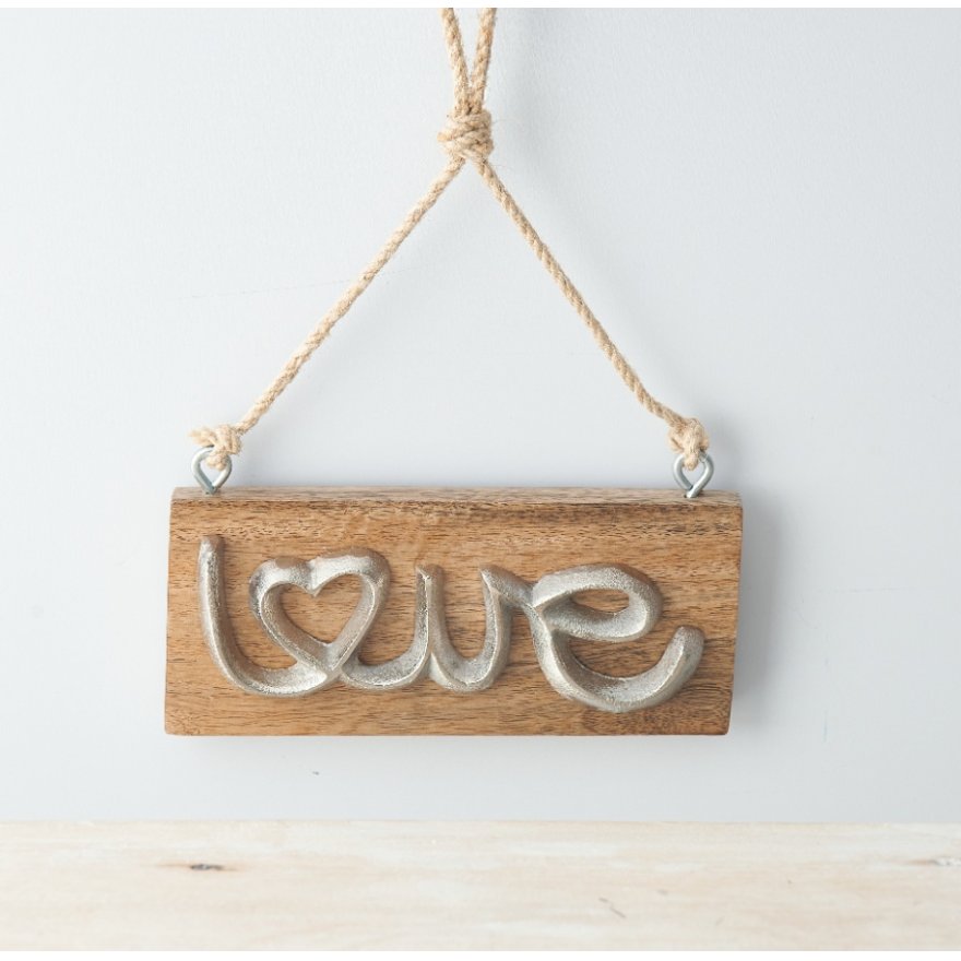 Love Wood Plaque, 18cm 