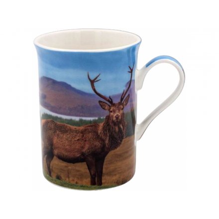  A Fine China Mug, decorated with a printed Stag image 