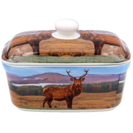Printed Stag Butter Dish 