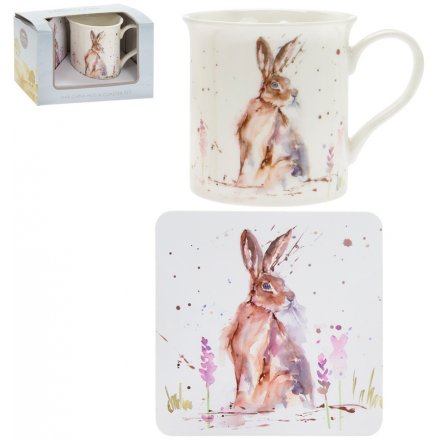 Country Life Hare Mug & Coaster Set 