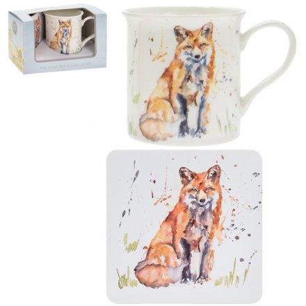 Country Life Fox Mug & Coaster Set 