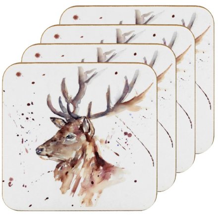 Set of Country Charm Coasters, Stags