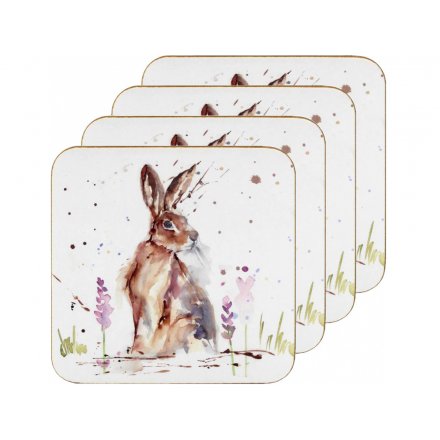 Set of Country Charm Coasters, Hares 