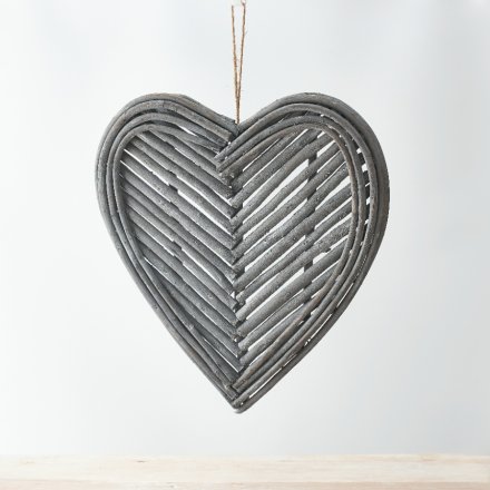 Grey Twig Heart, 40cm 