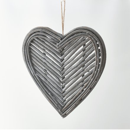 Grey Twig Heart, 50cm 