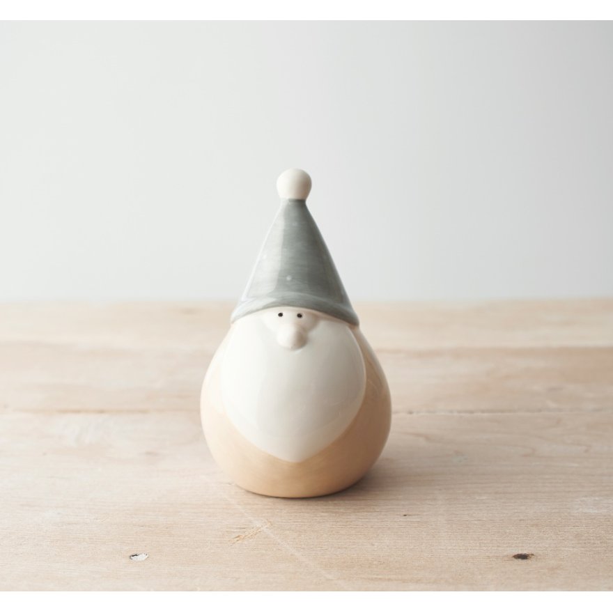 Plump Beige Ceramic Gonk, 6cm 