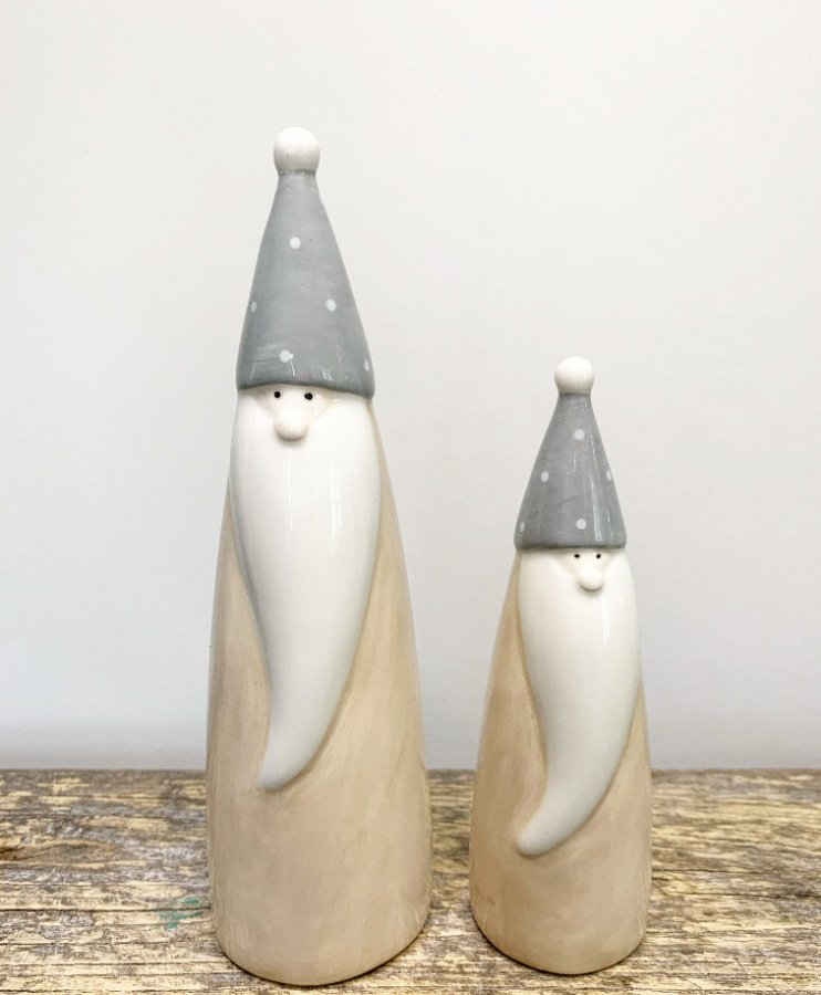 Tall Beige Ceramic Gonk, 19cm 53343 Christmas / Standing