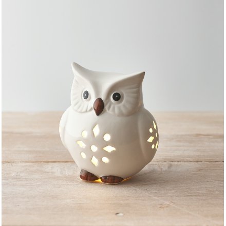 White Owl Ceramic LED 11.5cm