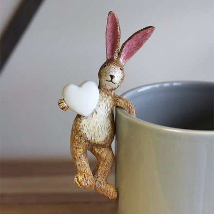 Pot Hanging Rabbit With Heart 