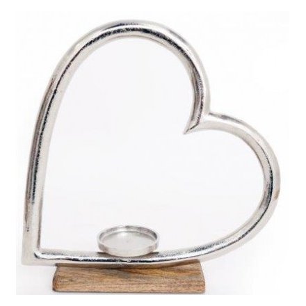 Metal Heart Tlight Holder, 38.5cm 
