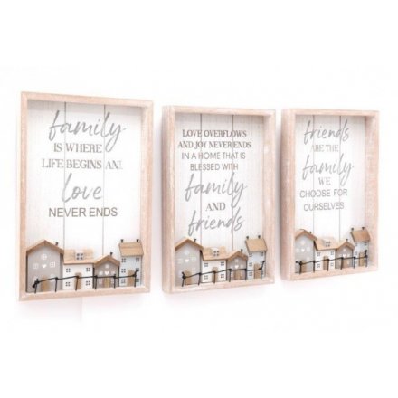 Wooden House and Tree Plaques, 30cm 