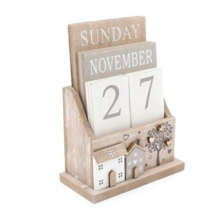 Wooden House and Tree Calendar  