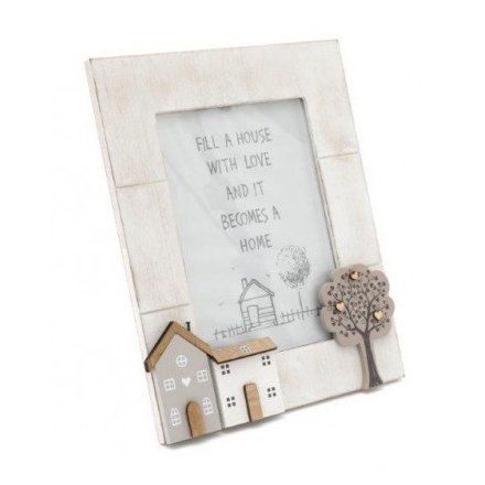 Rustic House Picture Frame, 25cm 
