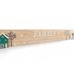  A large sized natural wooden plaque featuring a sentimental scripted text decal and added green house features