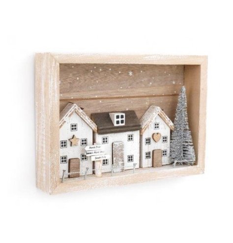 A wooden based framed plaque complete with a charming Winter Scene central decal 