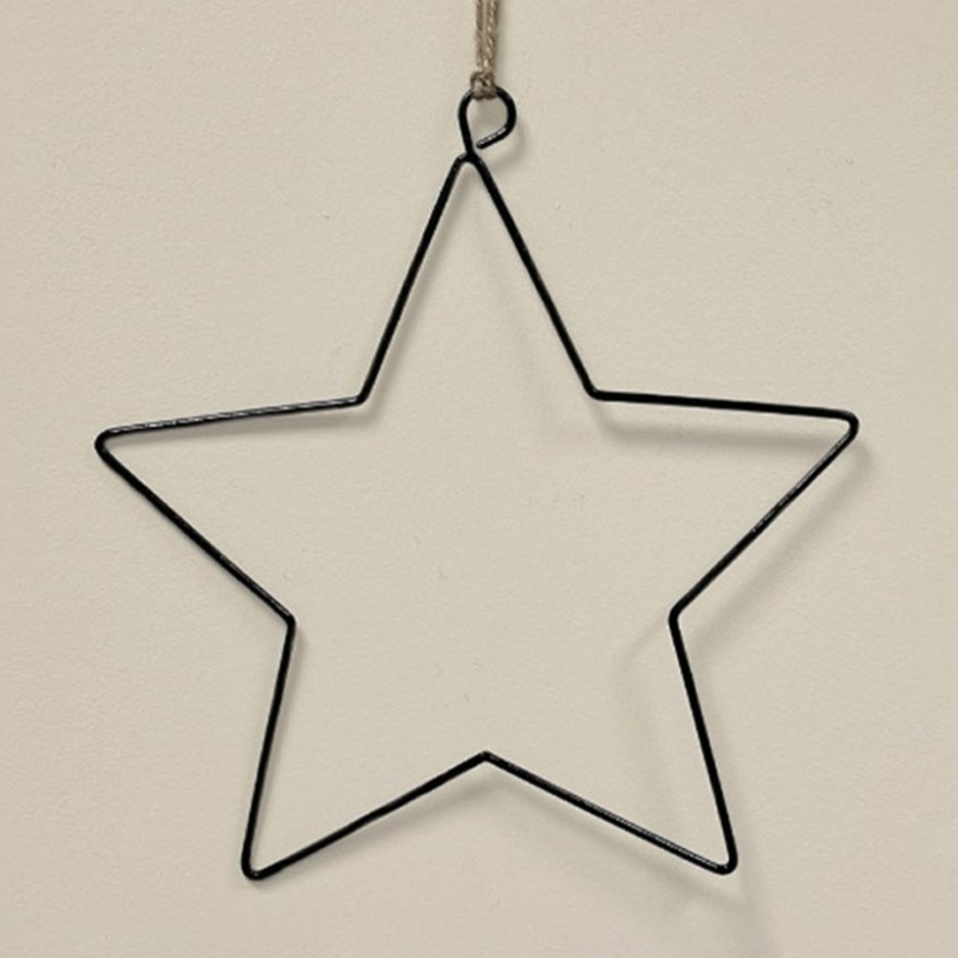 XL Black Star Wire Hanger, 70cm Metal