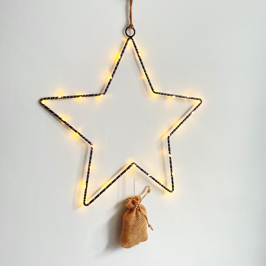 Black Wire LED Star, 25cm | 53572 | Christmas / Display and Light Up ...