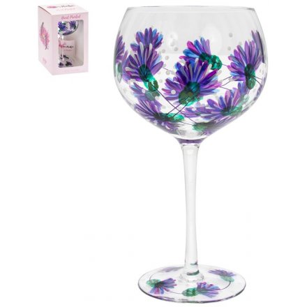 Purple Thistles Gin Glass 