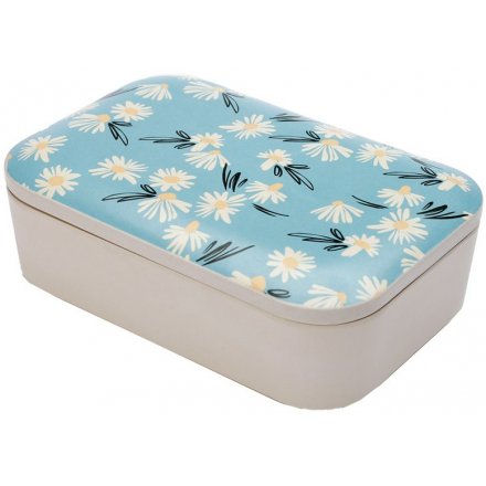 Blue Daisy Bamboo Lunch Box 