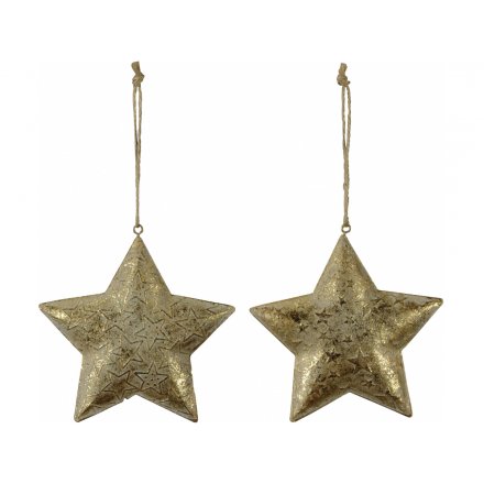 Vintage Gold Star Hangers, 13.5cm 