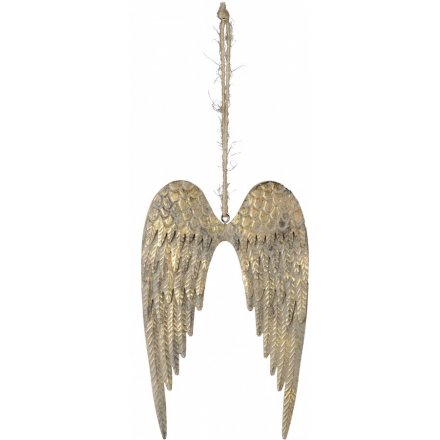 Vintage Gold Angel Wing Hanger, 19cm 