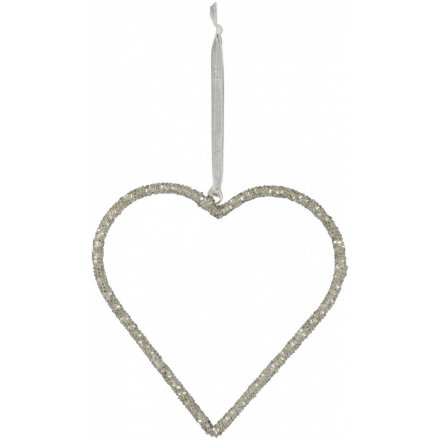 Sequin Heart Hanger, 16cm 