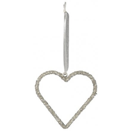 Glitter Heart Hanger, 10cm 