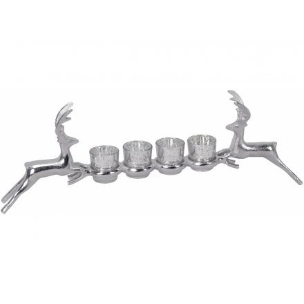 Silver Stag Candle Stand, 58cm 