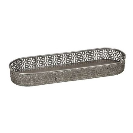 Floral Iron Oval Tray, 41cm 