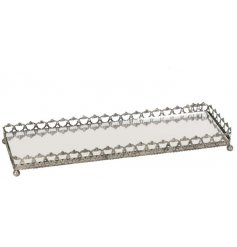 With its Antique inspired surrounding settings, this mirrored tray is sure to bring a rustic charm to any space 