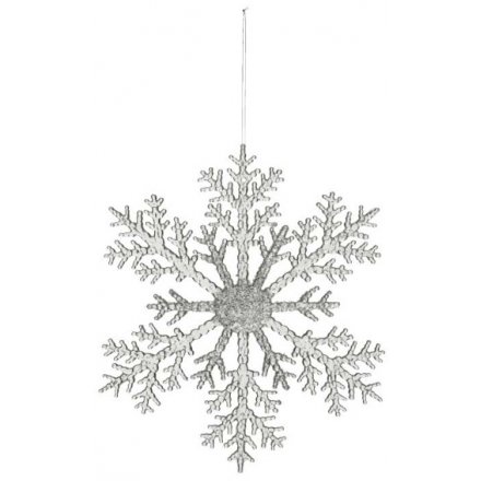 Clear & Silver Snowflake, 21cm 