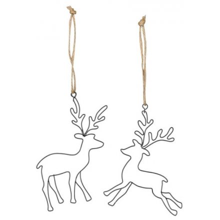 Hanging Wire Reindeer Decorations 11cm