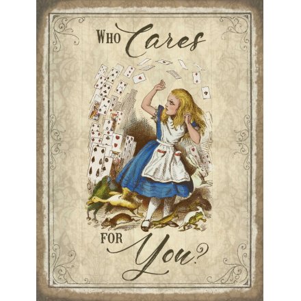 Vintage Mini Metal Sign, Who Cares For You