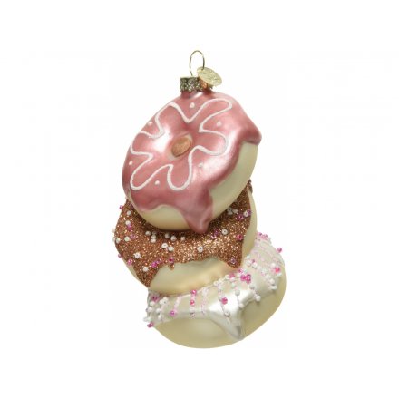 Glass Donut Stack Bauble