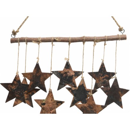Rustic Star Hanging Display, 35cm 