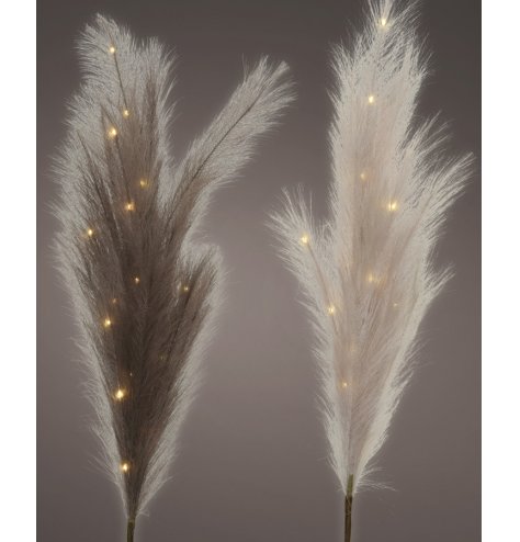 A boho inspired mix of fluffy plume stems with blush pink colour tones and charming LED lights entwined within 