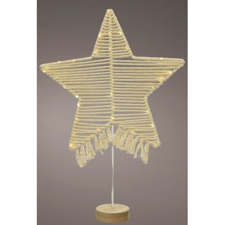 Macrame Star With LED Lights, 58cm 
