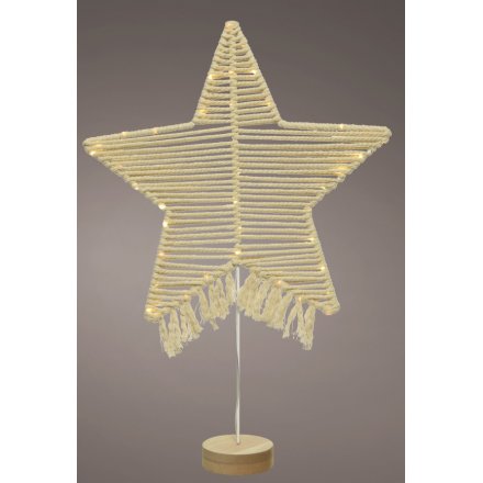 Boho Macrame LED Star, 58cm 