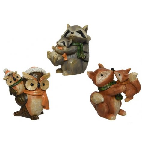 An assortment of sweetly posed woodland critters, each complete with festive accents and charm 