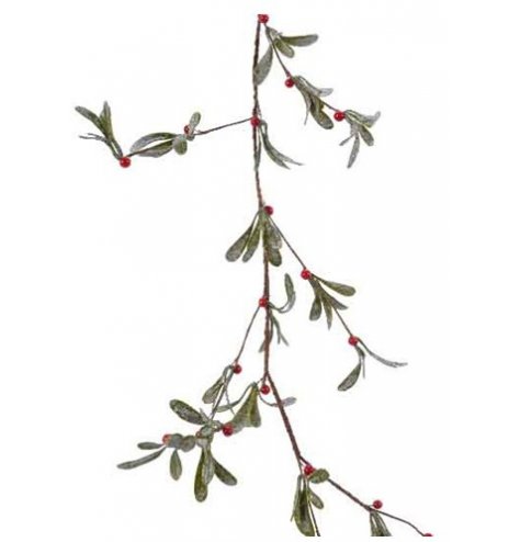 A traditional looking red berry and leaf garland with a subtle sprinkle of glitter 