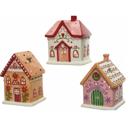Candy Cane House Tlight Holder Mix 