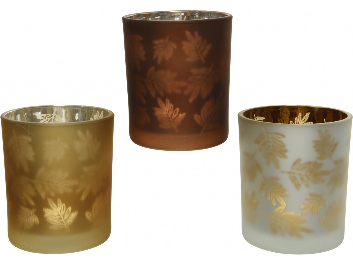 Gold Leaf Tlight Holders Christmas Decorations / Candle Holders