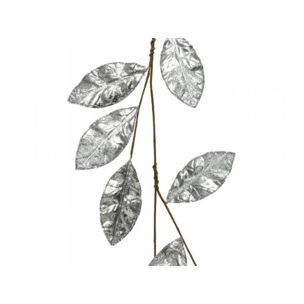 Silver Leaf Garland, 130cm 